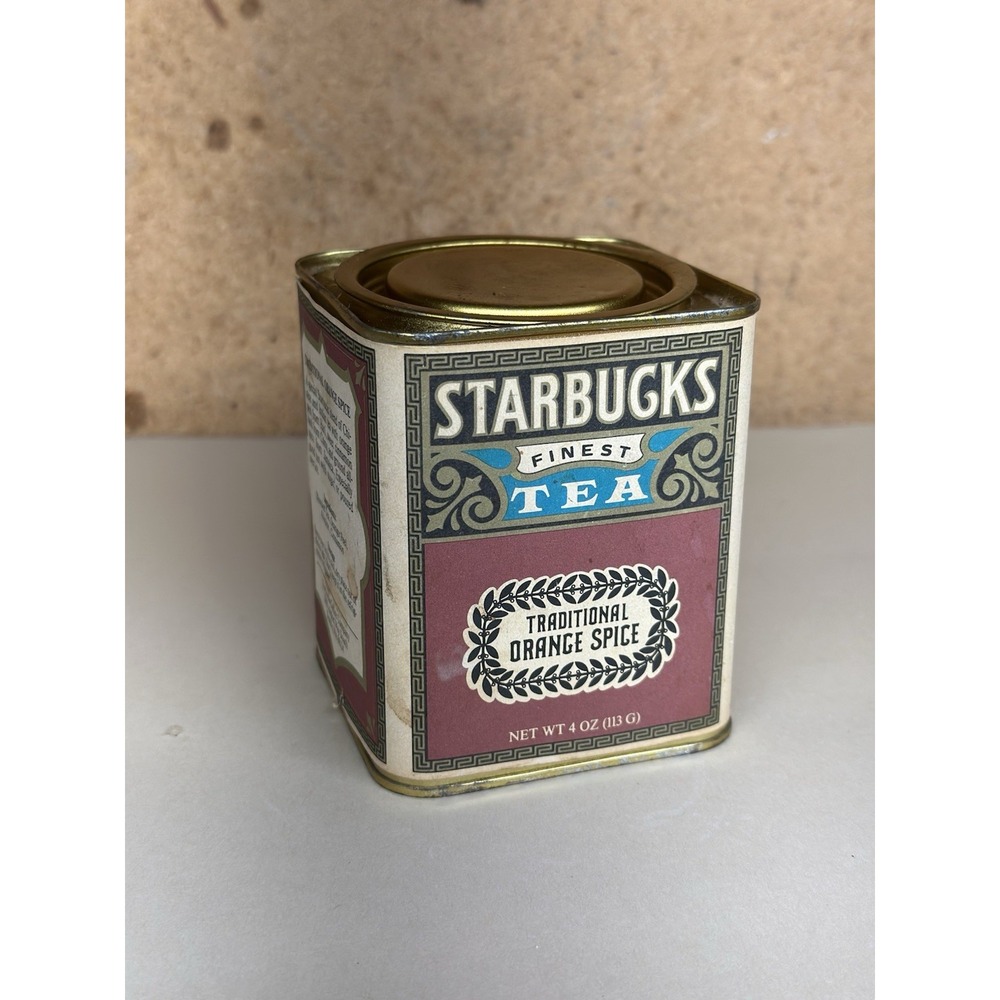 Vintage Starbucks Finest Tea Traditional Orange Spice Tin Seattle Rare